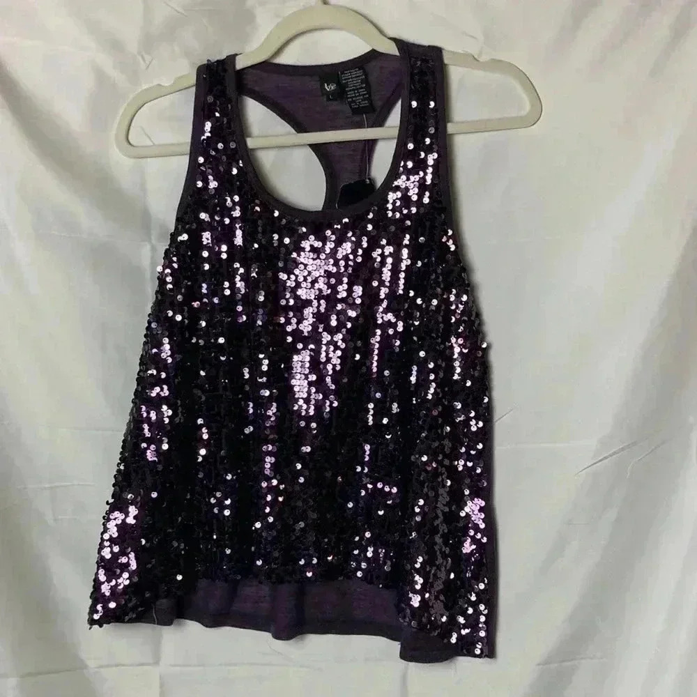 love tease sequences tank top purple size large
